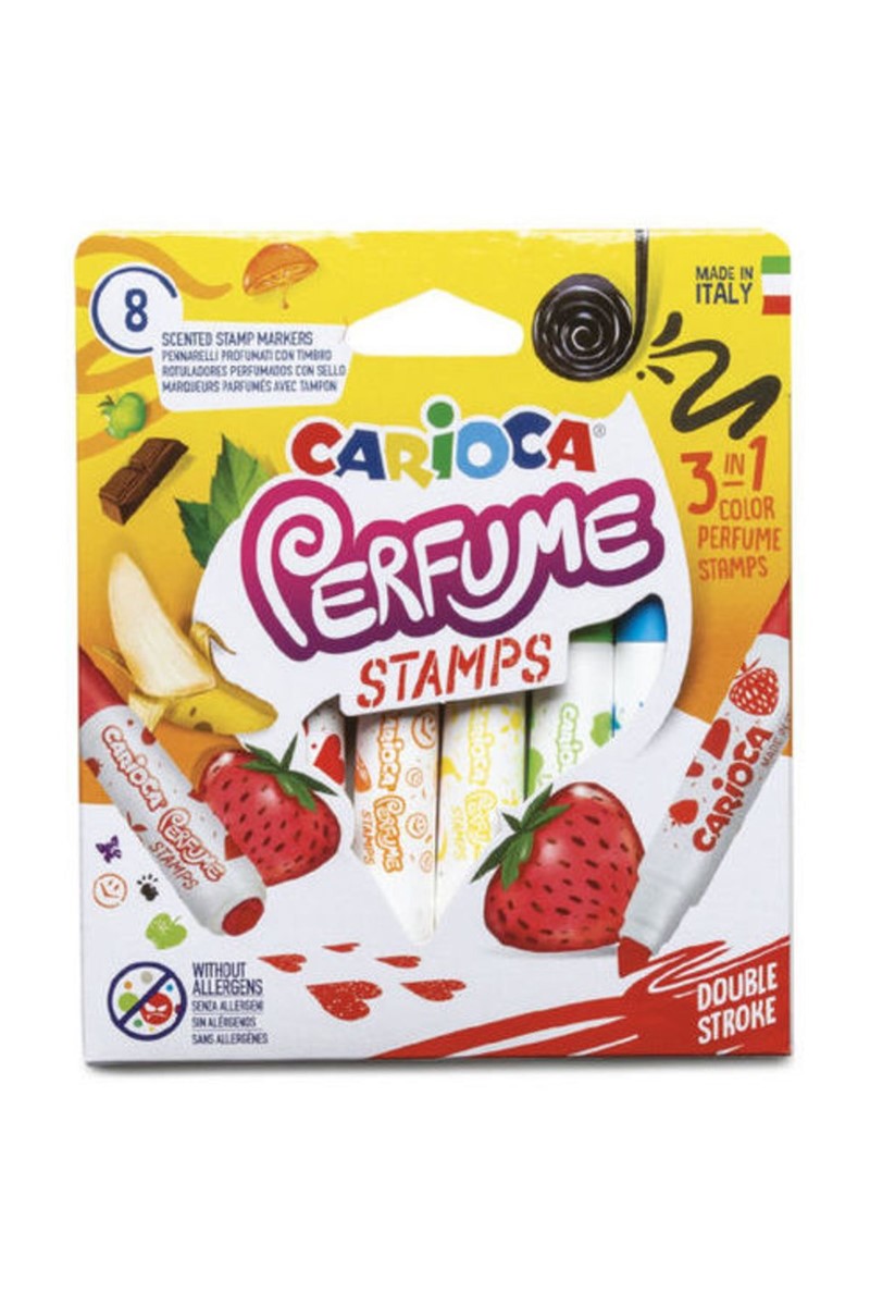 Carioca Perfume Stamp Kokulu Damgalı Keçeli Boya Kalemi 8'li Jumbo Uç